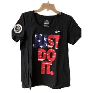 NIKE TEE Woman Just Do It Olympic Team Black Size Large L